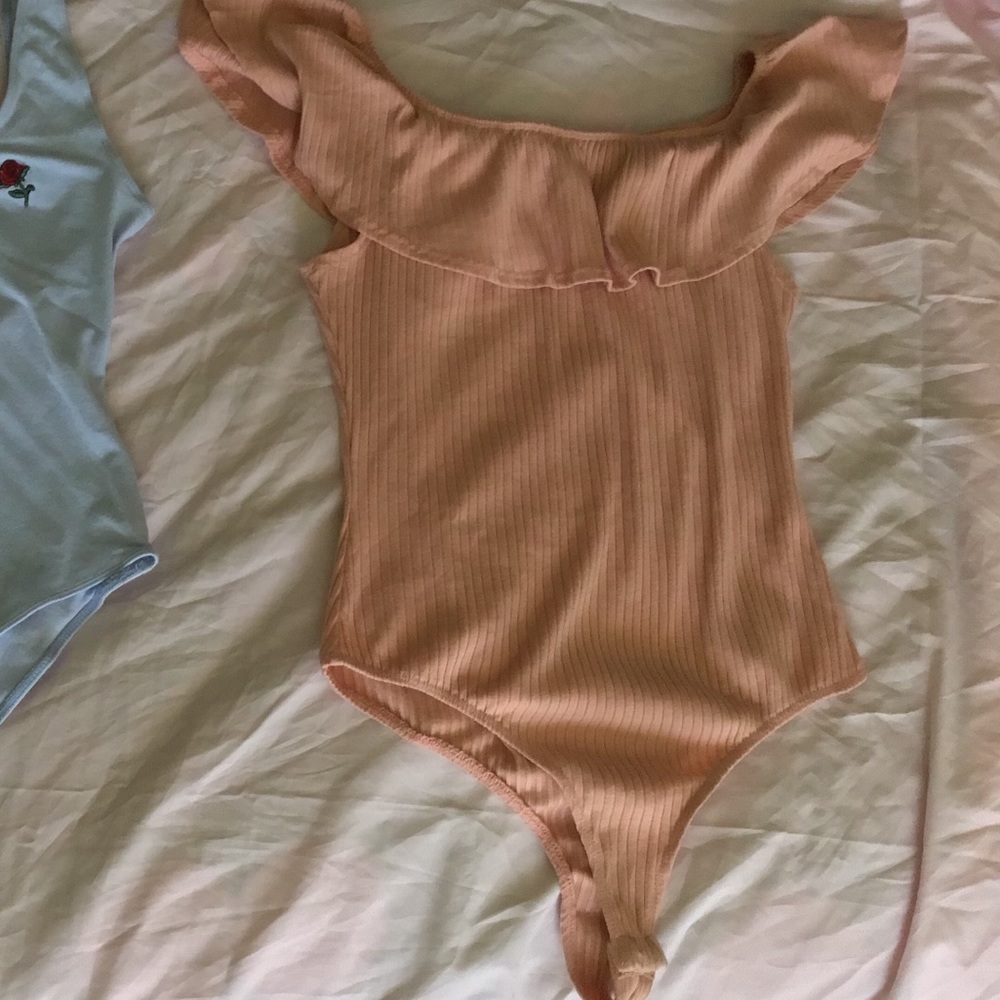 Pink Off the shoulder body suit
